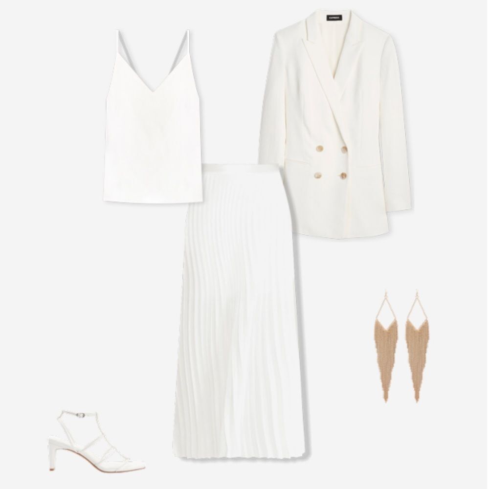 EXPRESS Chain Fringe Chevron Drop Earrings